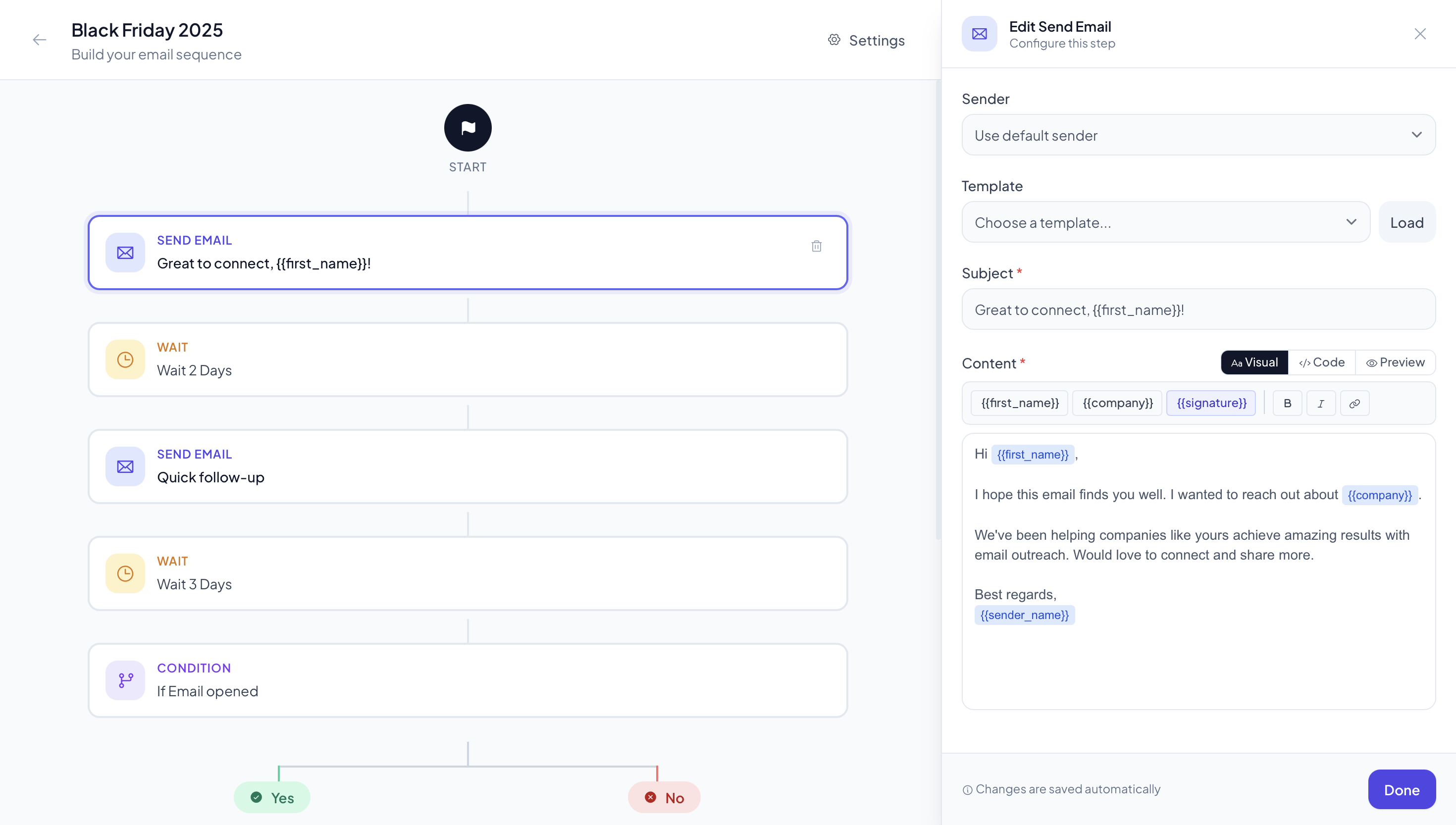 Visual and intuitive campaign builder