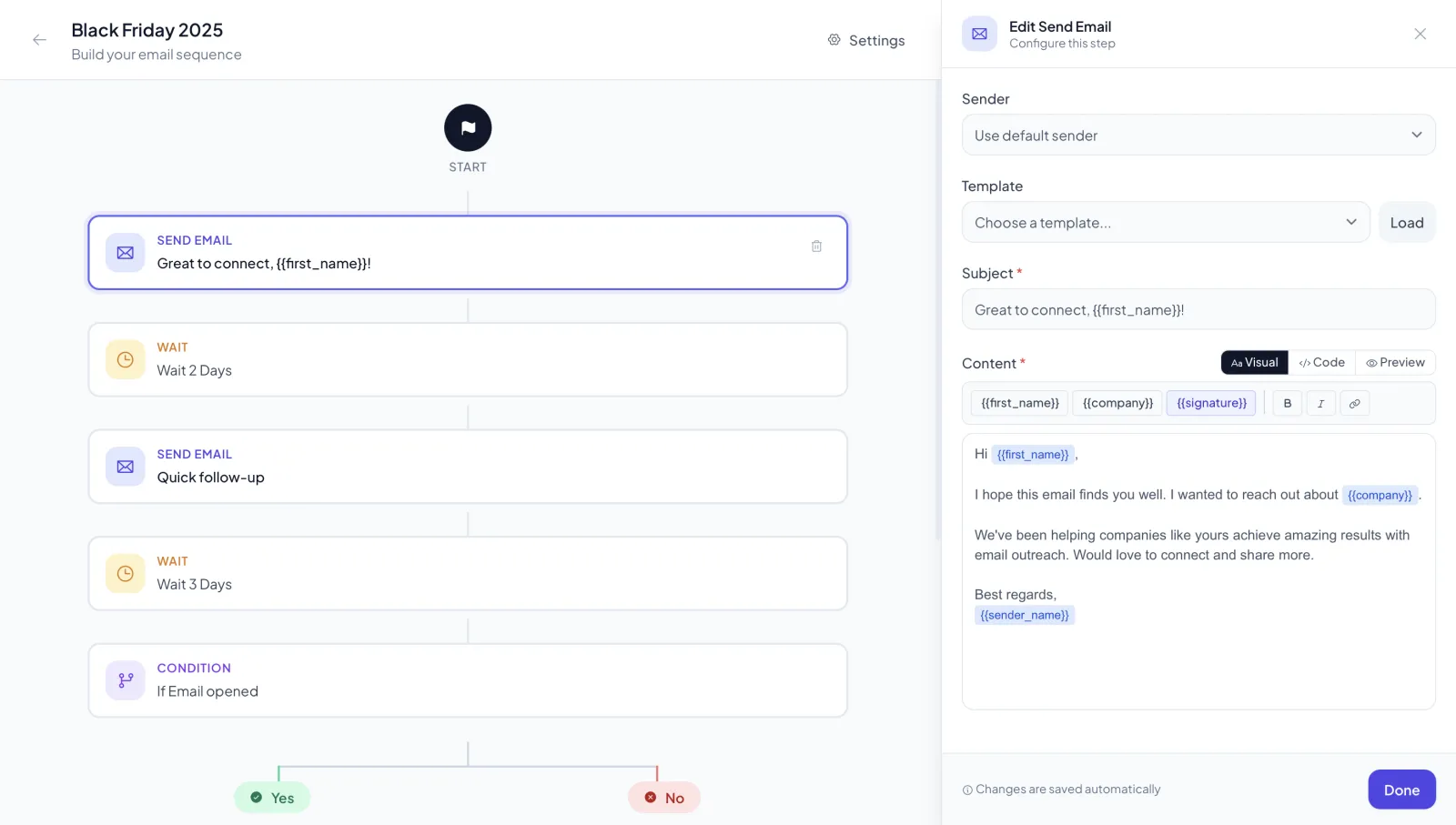 Beeving drag-and-drop sequence builder