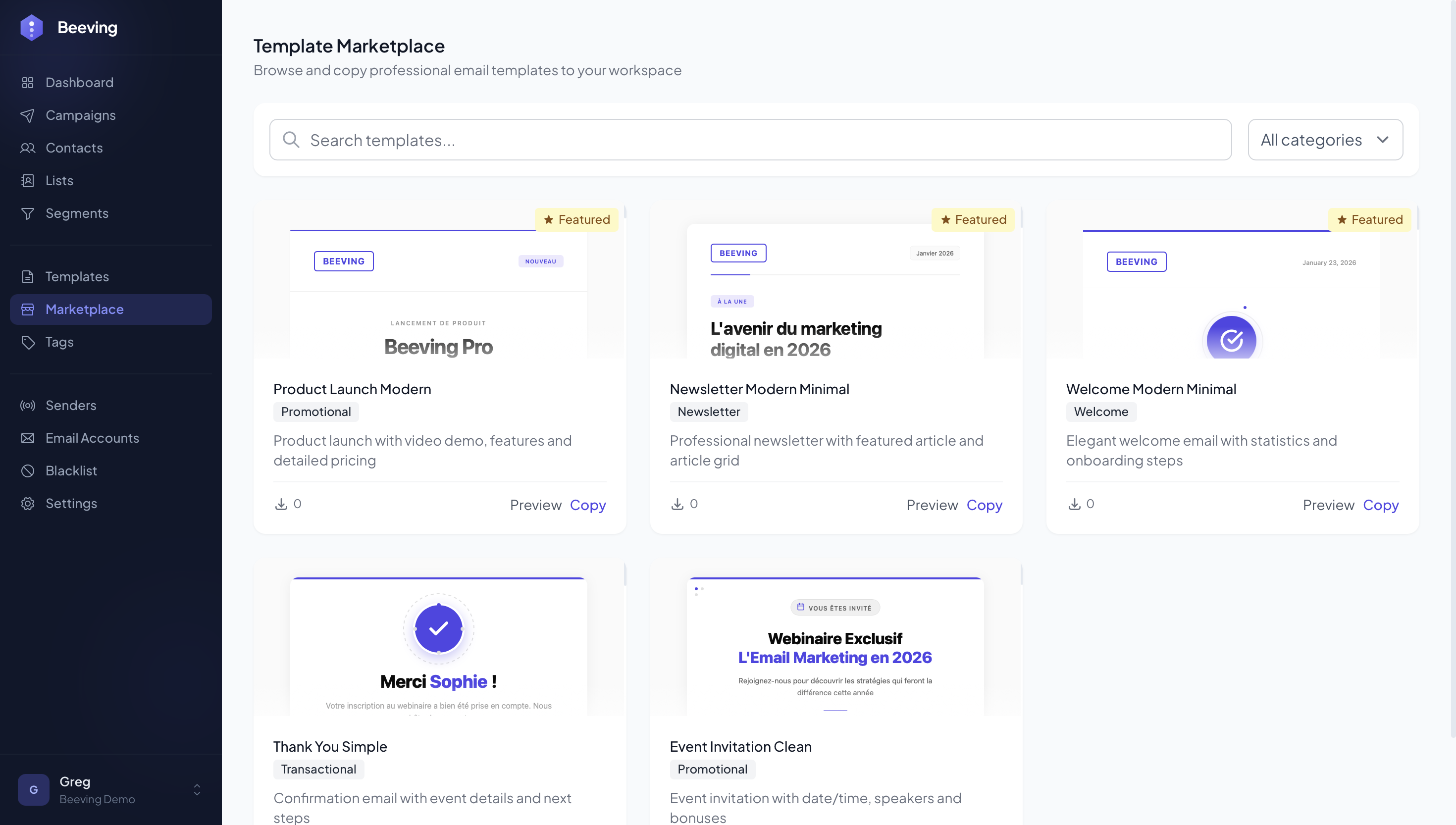 Hundreds of organized templates