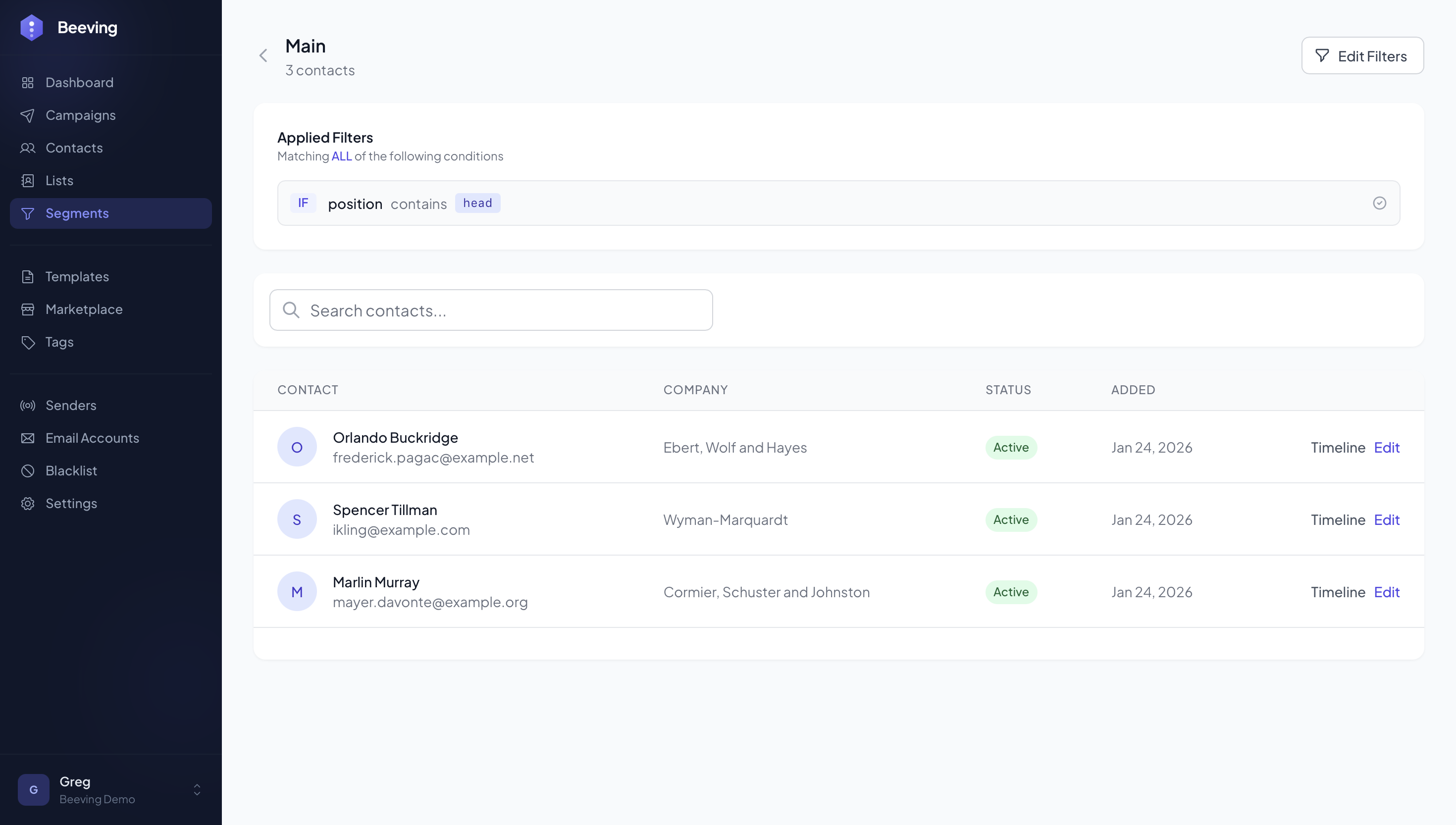 Segment builder with advanced logic